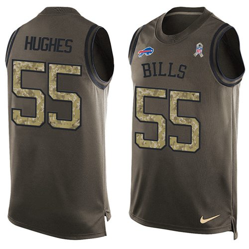 Nike Bills #55 Jerry Hughes Green Men's Stitched NFL Limited Salute To Service Tank Top Jersey - Click Image to Close
